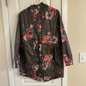 Longline floral print windbreaker/raincoat